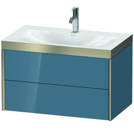 Duravit Xviu C-Bonded Set Wall-Mounted Stone Blue High Gloss XV4615OB147P
